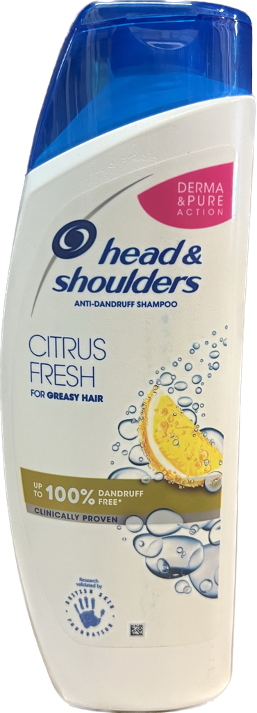 Head & Shoulders Shampoo Citrus Fresh – 500 Ml, Gegen Schuppen, Für Normales Bis Fettiges Haar